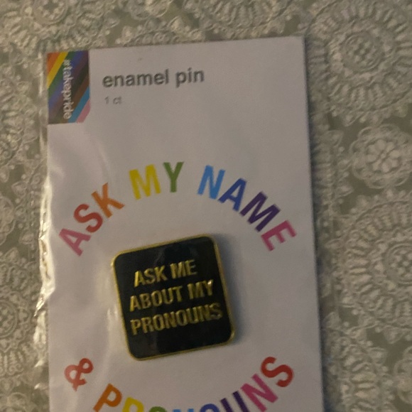 Pride two pins ask my name pronoun they them pins lot -New - Picture 6 of 6